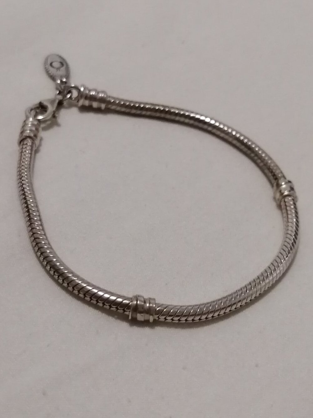 *Retired* 2000s Pandora Lobster Clasp Snake Bracelet (7")